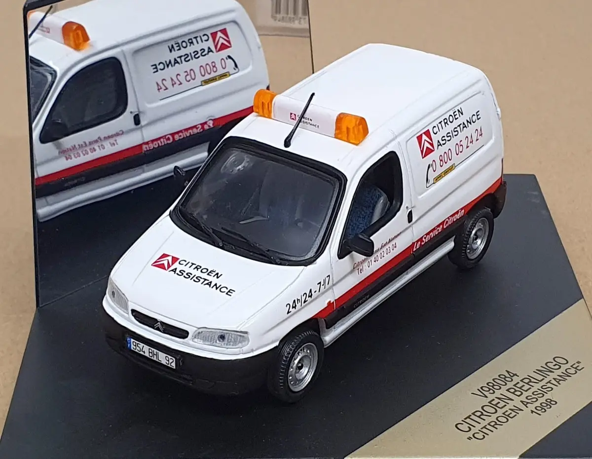 Vitesse 1/43 Scale V98084 - 1998 Citroen Berlingo Van Citroen Assistance - White 1