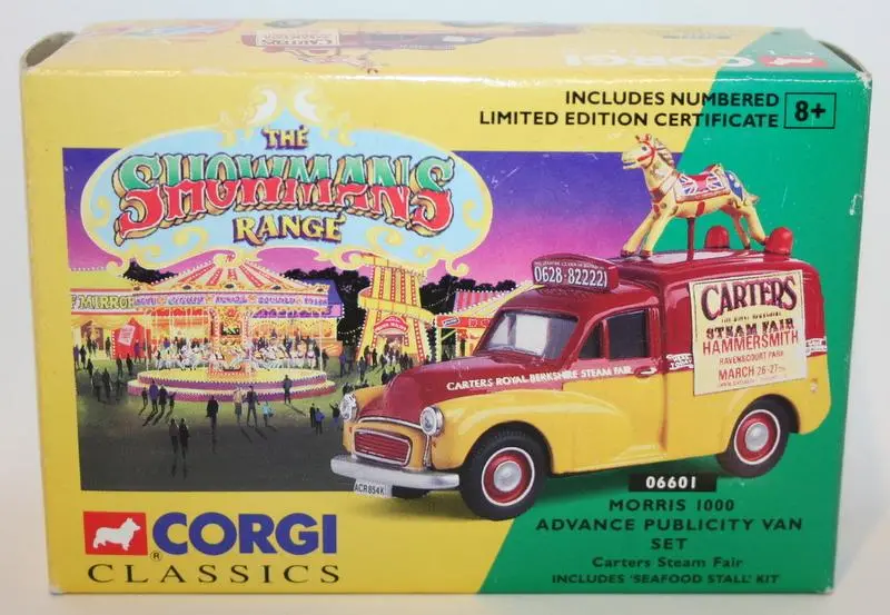 Corgi 1/43 Scale 06601 Morris 1000 Advance Publicity Van Set Carters Fairs 1