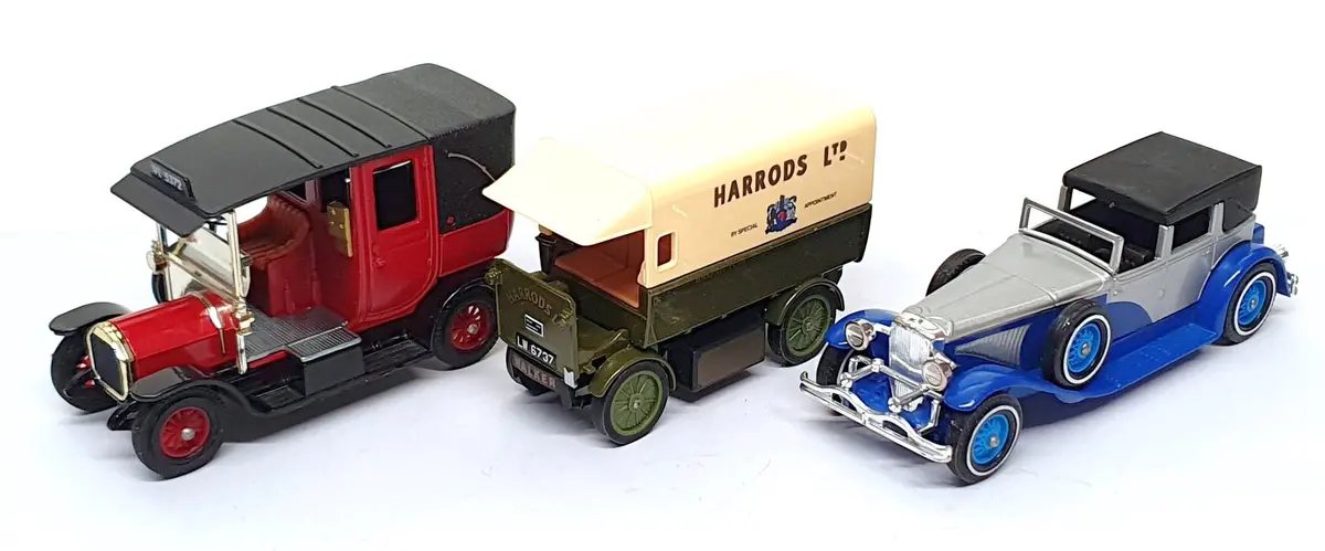 Matchbox Diecast 3 Piece Gift Set Mb033p - Duesenberg Car Unic Taxi & Walker Van 1