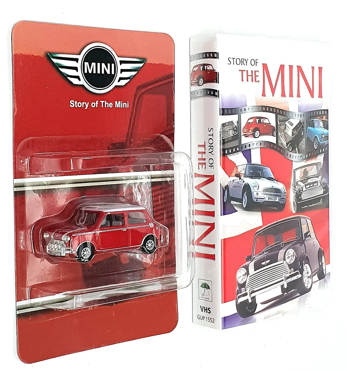 Corgi 1/43 Scale Stm02b - Story Of The Mini - Model & Vhs Set Red/White Roof 1