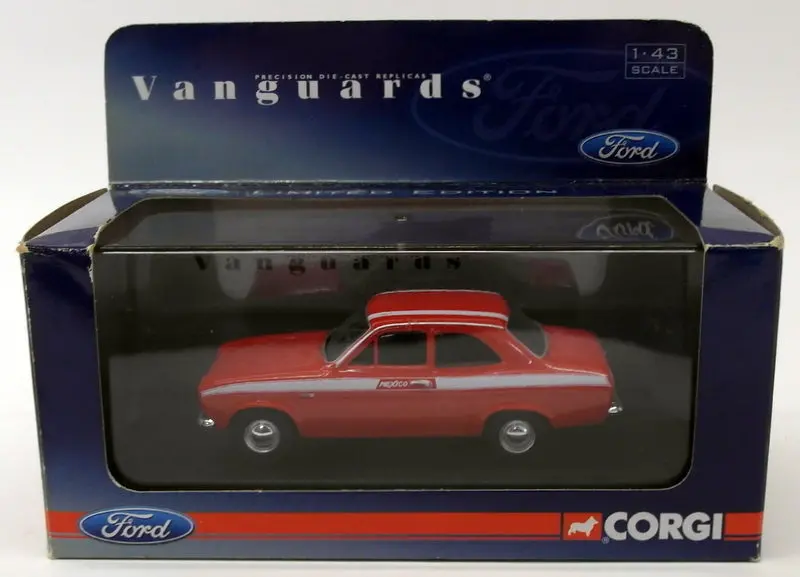 Vanguards 1/43 Scale Model Car Va09508 - Ford Escort Mk1 Mexico - Sunset Red 1