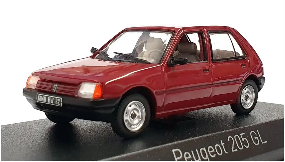 Norev 1/43 Scale Diecast 471719 - 1988 Peugeot 205 Gl - Dk Red 1