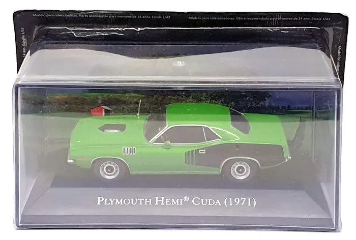 Altaya 1/43 Scale 28525A - 1971 Plymouth Hemi Cuda - Green/Black 1
