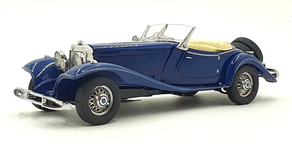 Franklin Mint 1/24 Scale B11xm23 - 1935 Mercedes 500K Roadster - Blue 1