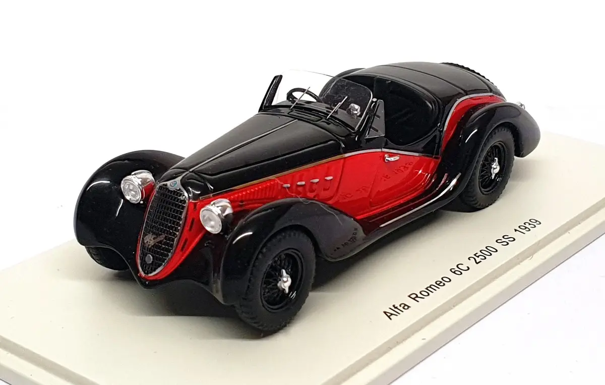 Spark Model 1/43 Scale S2715 - 1939 Alfa Romeo 6C 2500 Ss - Black/Red 1