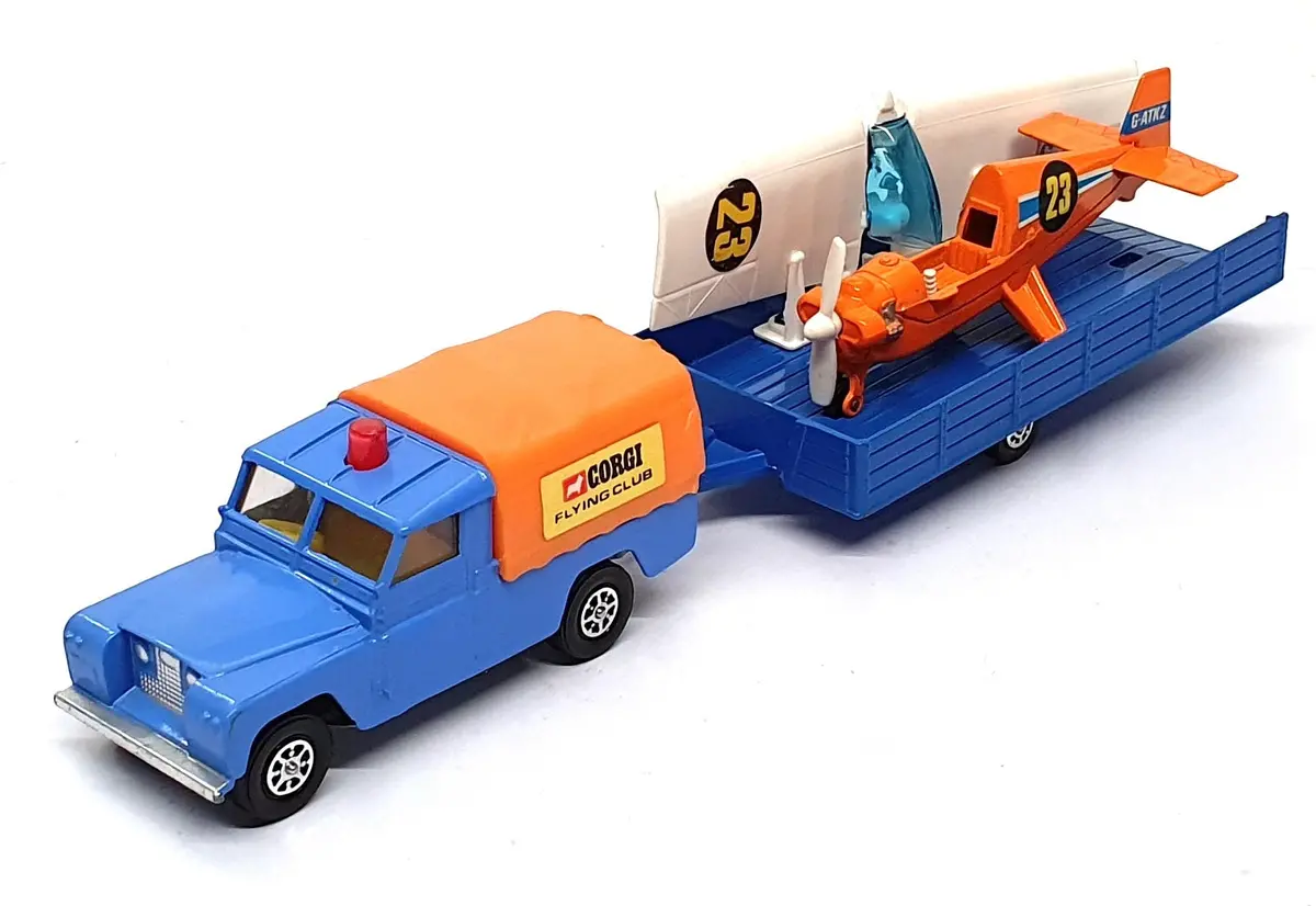 Corgi Toys Original Gs19 - Land Rover Nipper Aircraft & Trailer - Blue/Orange 1