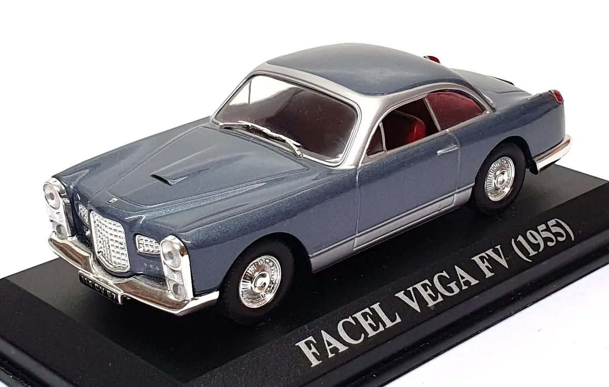 Altaya 1/43 Scale Diecast Cv67 - 1955 Facel Vega Fv - Greyish Blue 1
