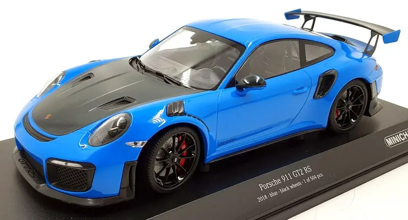 Minichamps 1/18 Scale Diecast 155 068308 - Porsche 911 Gt2 Rs 2018 - Blue 1