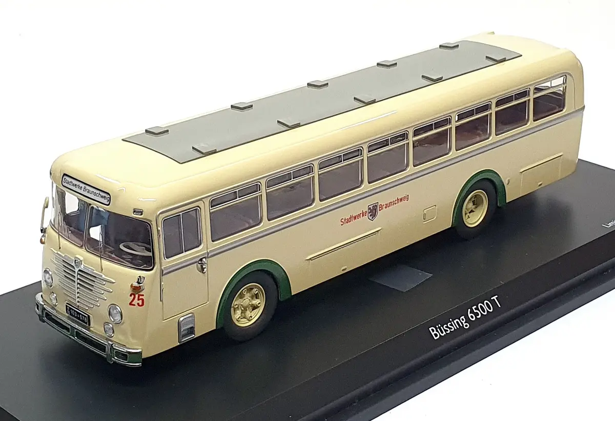 Schuco 1/43 Scale 03471 - Büssing 6500T Bus Stadwerke Braunschweig - Cream 1