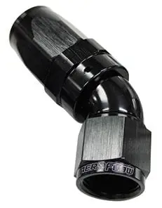 An-20 Full-Flow 45° Swivel Hose End – One-Piece Tapered Design (Af152-20Blk) 1