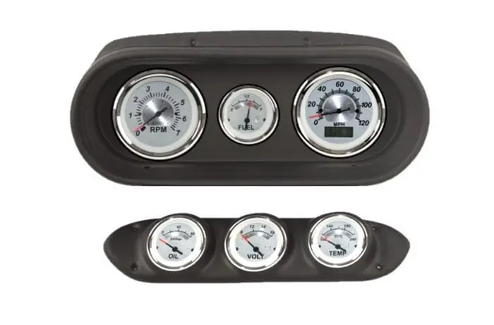 Classic Dash 140-65-5Ws21 Full-Sweep Analog Gauge Cluster – White Dial, 5-Inch Format 1