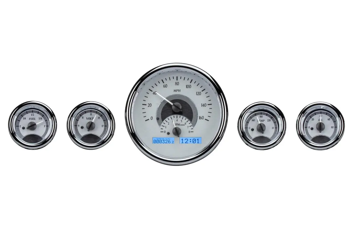 Dakota Digital Vhx-1015-S-B Universal 5-Inch Analog Gauge Kit 1