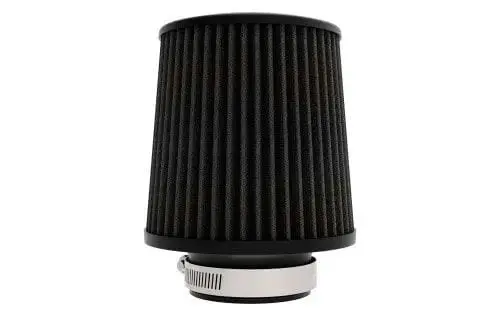 3-Inch Tapered Clamp-On High-Flow Air Filter – Black Cotton-Gauze Element 1