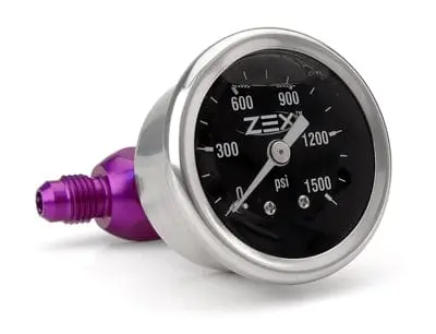 Zex Liquid-Filled Pressure Gauge Kit – 4An Fitting Included 1